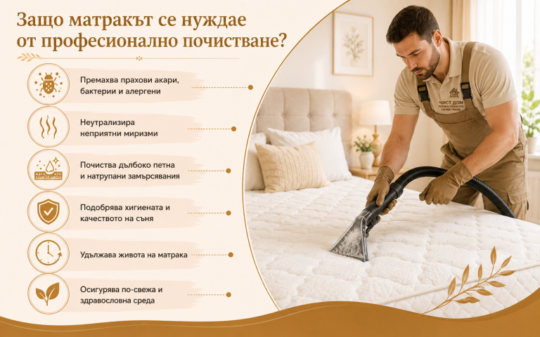 Защо матракът се нуждае от професионално почистване?