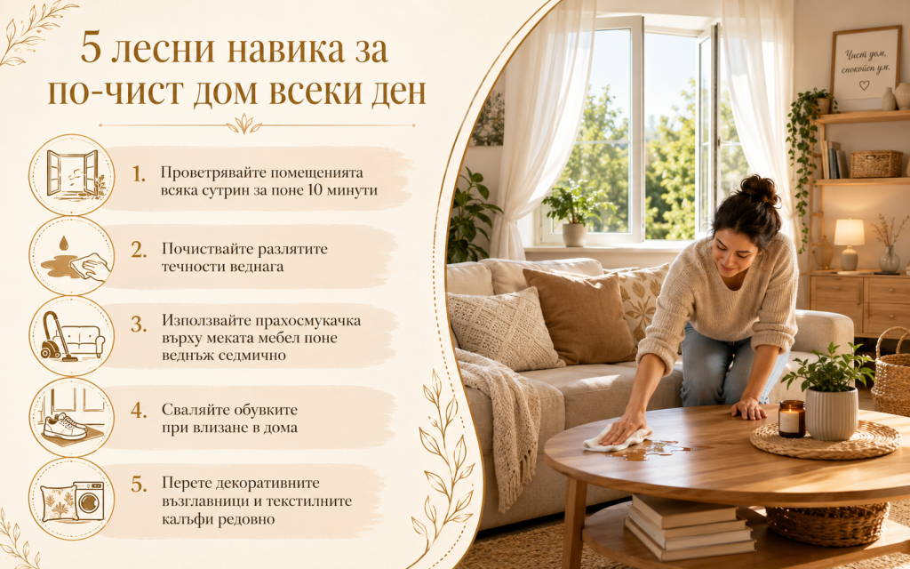 5 лесни навика за по-чист дом всеки ден