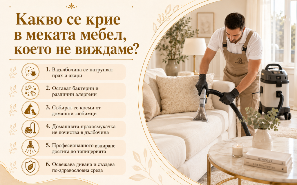 Какво се крие в меката мебел, което не виждаме?